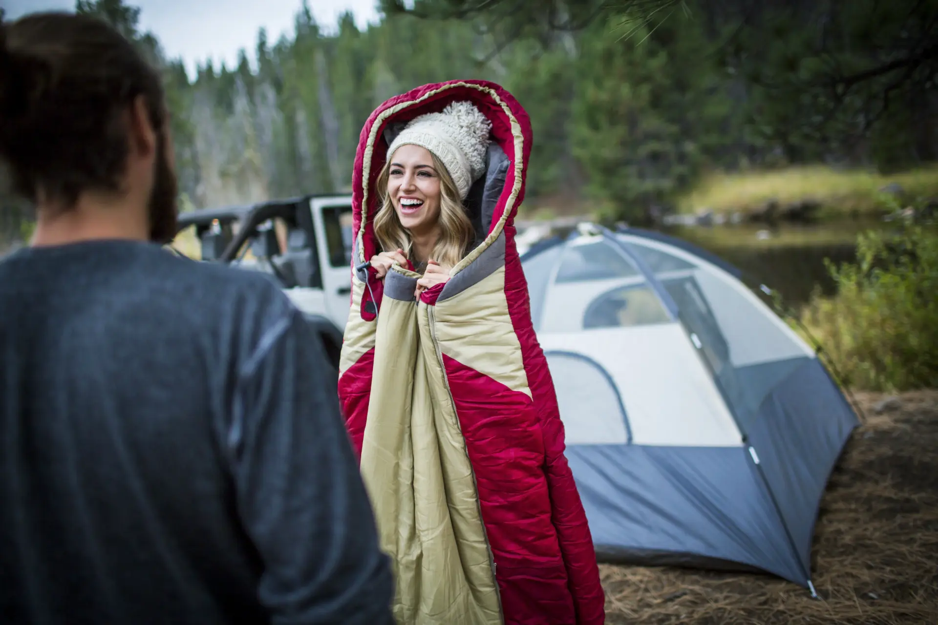 Sleeping Bag Review Camping Woman