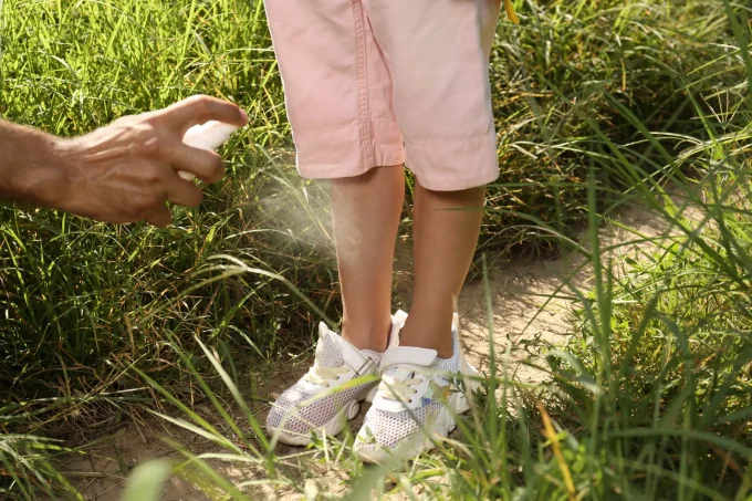 applying homemade insect repellent