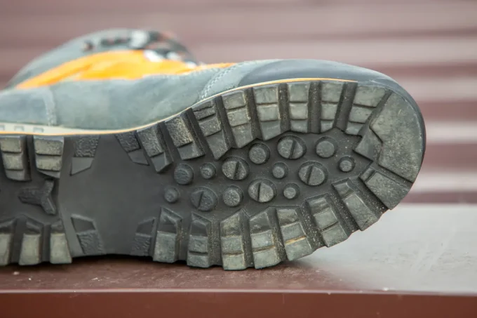 repaired hiking boot
