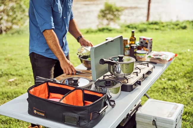 outdoors camping stove being used